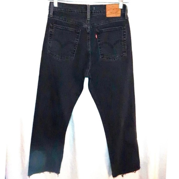 Levi’s wedgy slim straight leg butterfly black denim jeans size 28 - Picture 2 of 7